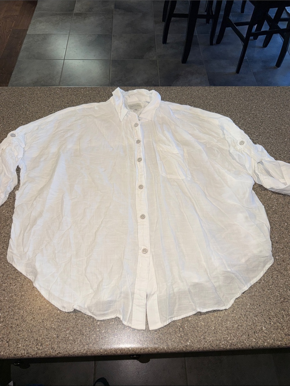 American Eagle oversized white button up shirt
